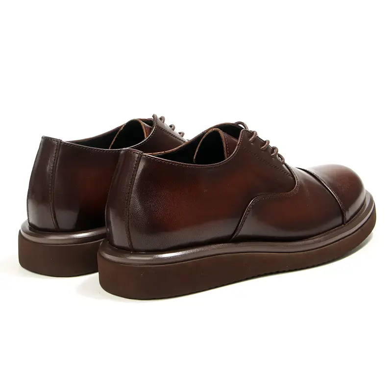 British Handmade Men Shoes High Quality Cow Leather Vintage Dress Loafers Luxury Sneakers Lace-up Breathable Tooling Platform