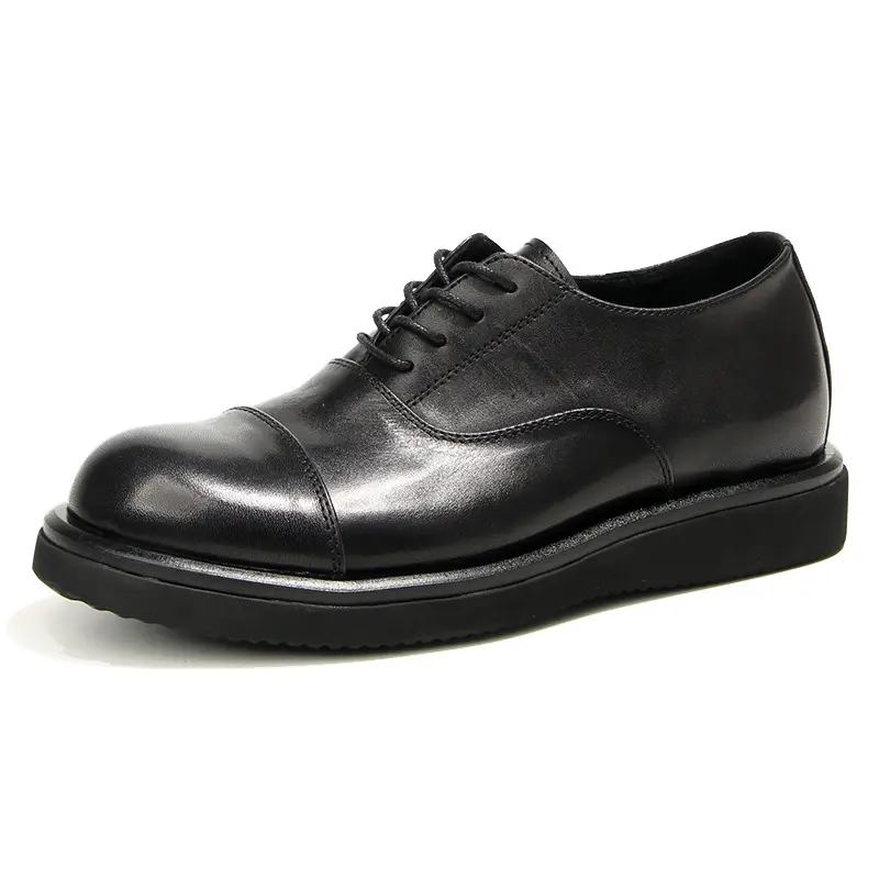 British Handmade Men Shoes High Quality Cow Leather Vintage Dress Loafers Luxury Sneakers Lace-up Breathable Tooling Platform