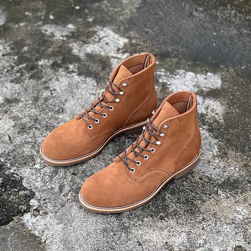 Handmade Military Boots Autumn Winter Goodyear Men Ankle Boots Real Leather Shoes Tooling Outdoor Motorcycle Boots High Quality