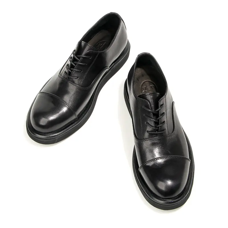 British Handmade Men Shoes High Quality Cow Leather Vintage Dress Loafers Luxury Sneakers Lace-up Breathable Tooling Platform