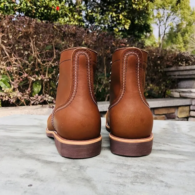New High Quality Handmade Men Ankle Boots Real Cow Leather Spring Autumn Outdoor Work Desert Boots Shoes Motorcycle Boots