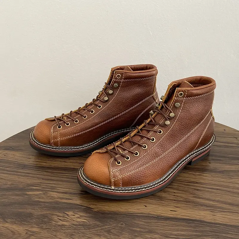 High Quality Men Casual Shoes Handmade Cow Leather Dress Ankle Boots Desert Work Motorcycle Boots Platform Boots Autumn Winter