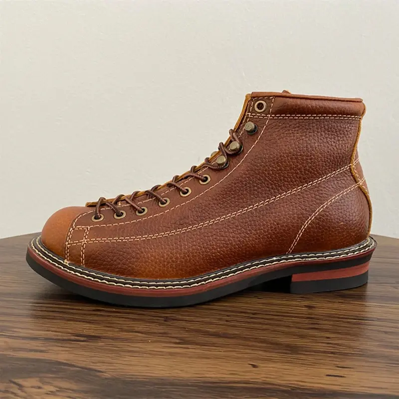 High Quality Men Casual Shoes Handmade Cow Leather Dress Ankle Boots Desert Work Motorcycle Boots Platform Boots Autumn Winter