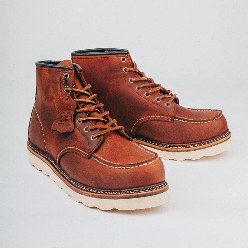 New 1907 Autumn Winter Vintage Green Men Casual Cow Leather Shoes Handmade Goodyear-Welted Dress Ankle Boots Motorcycle Boots