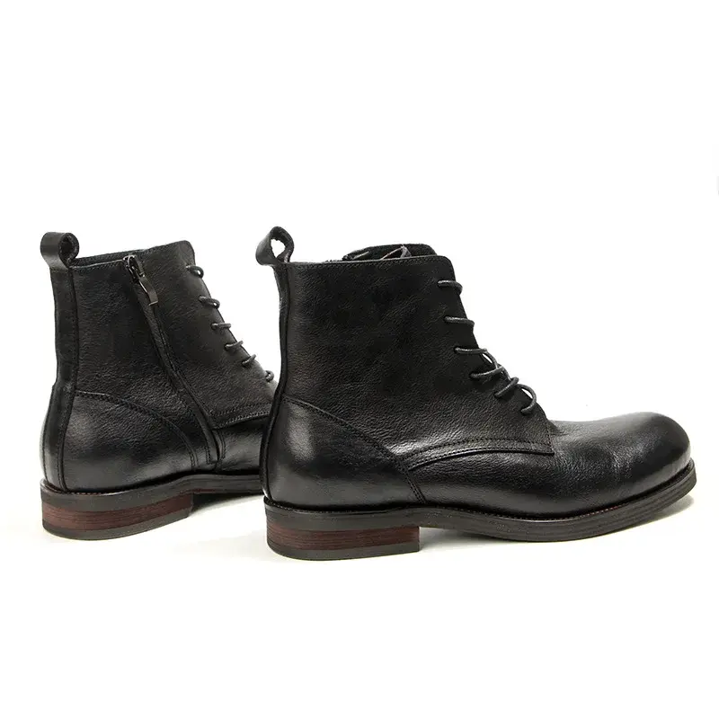 British Fashion Vintage High Quality Handmade Men Real Leather Shoes Dress Business Ankle Boots Tooling Desert Boots Motorcycle
