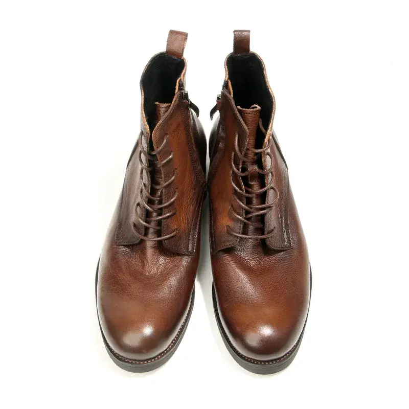 British Fashion Vintage High Quality Handmade Men Real Leather Shoes Dress Business Ankle Boots Tooling Desert Boots Motorcycle