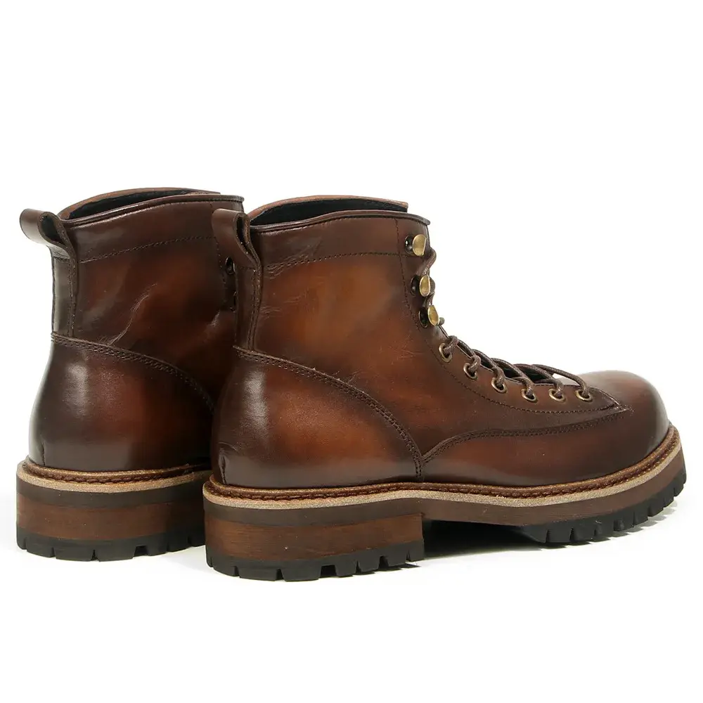 Handmade Cow Leather Vintage Biritsh Men Ankle Boots Autumn Winter Tooling Shoes Luxury Business Motorcycle Boots High Quality