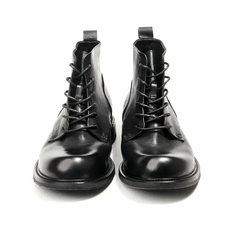Handmade Vintage British Top Quality Men Shoes Ankle Boots Autumn Winter Outdoor Work Motorcycle Boots Real Cow Leather Japanese
