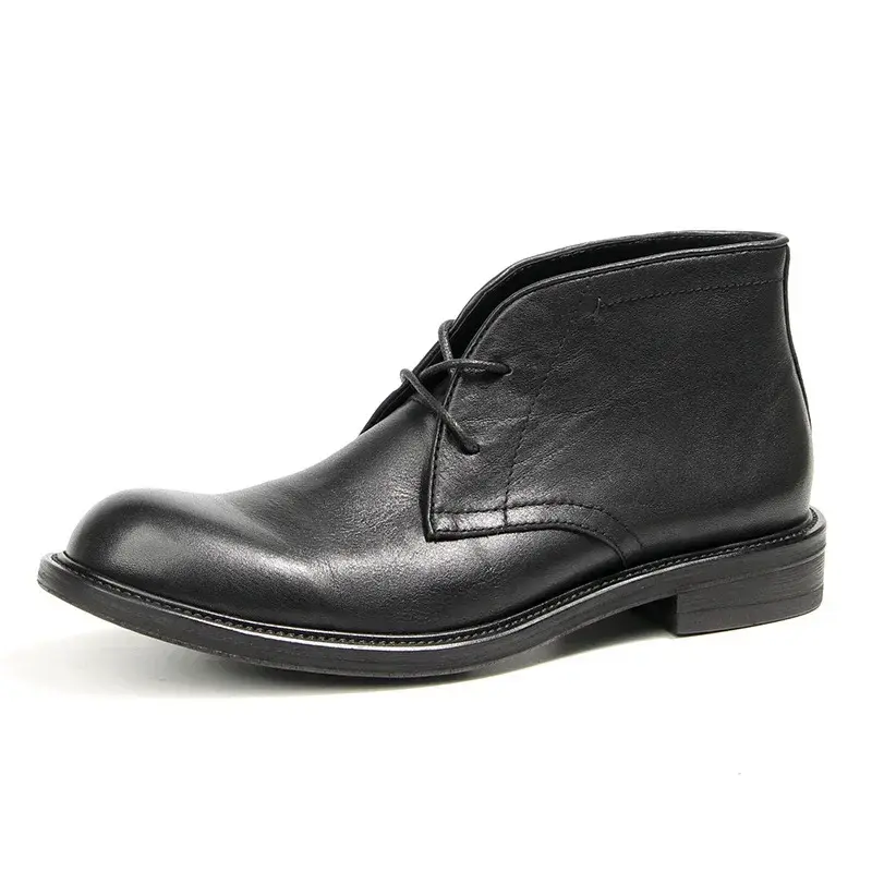 Men Cow Leather Shoes Vintage British Autumn Winter Outdoor Work Ankle Boots Fashion High Quality Desert Boots Motorcycle Boots