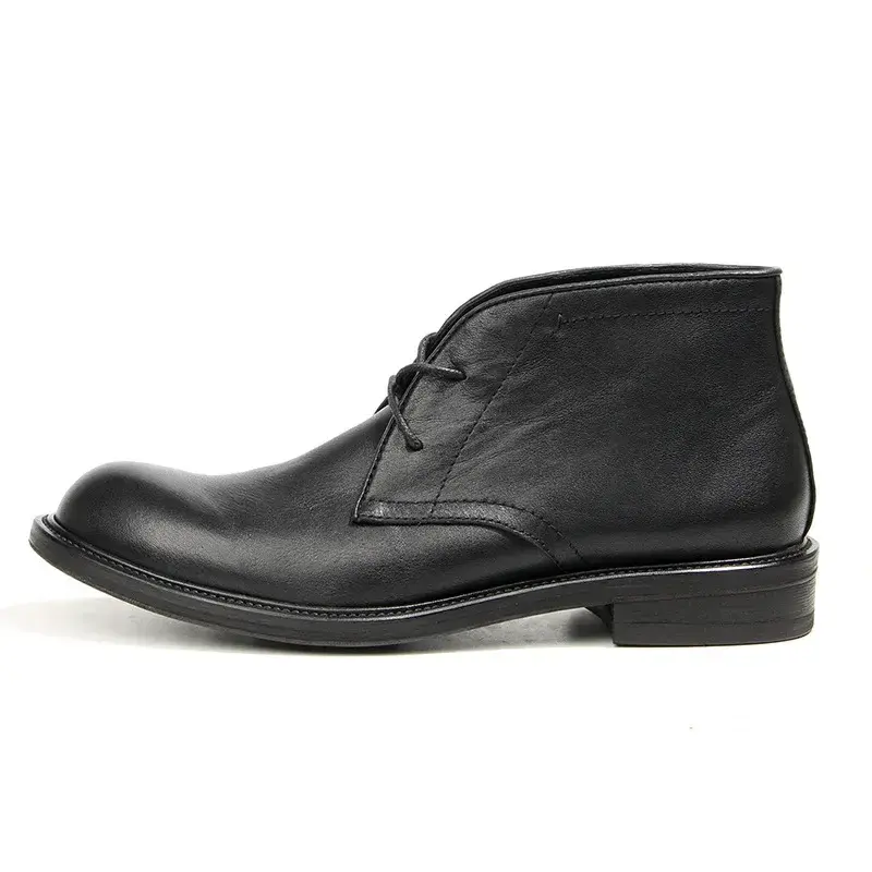 Men Cow Leather Shoes Vintage British Autumn Winter Outdoor Work Ankle Boots Fashion High Quality Desert Boots Motorcycle Boots