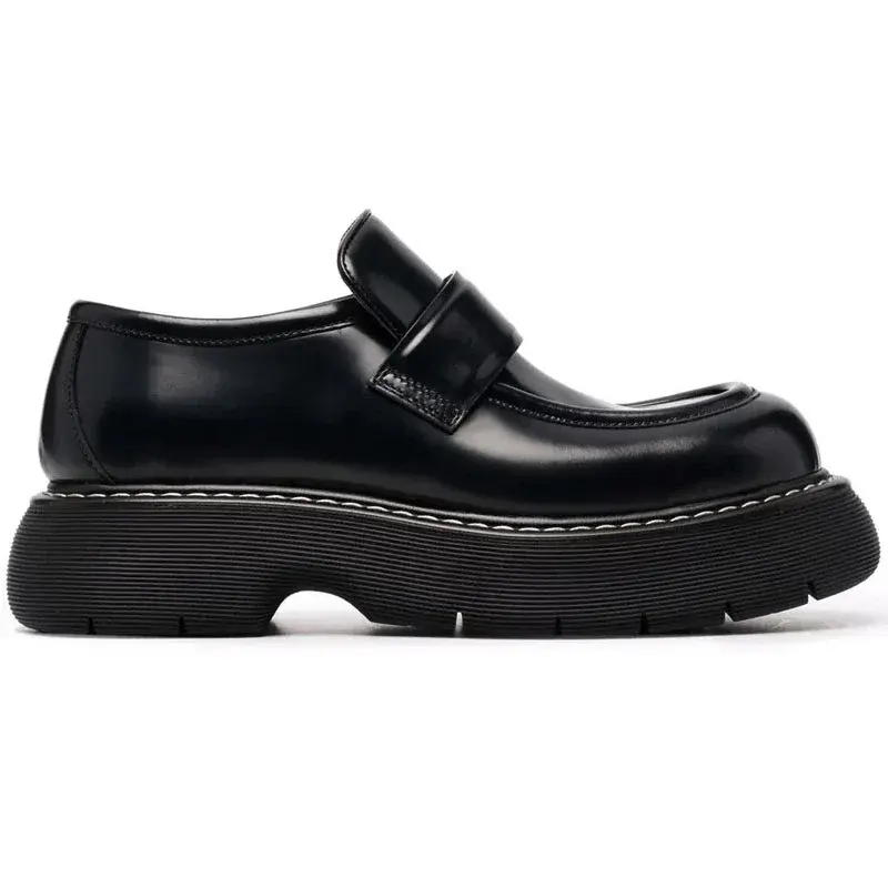New Handmade Luxury Brand Top Quality Men Casual Cow Leather Shoes British Slip-On Breathable Loafers Thick Bottom Fashion Boots