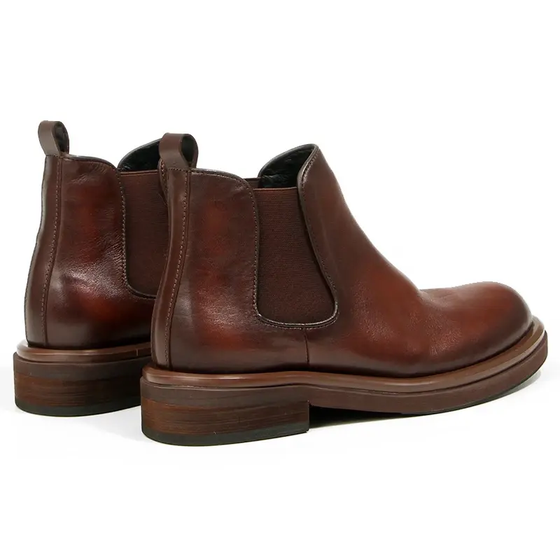 New Handmade Men Real Cow Leather Shoes Men Ankle Boots Autumn Winter Luxury Vintage British Tooling Chlesea Boots Platform Boot