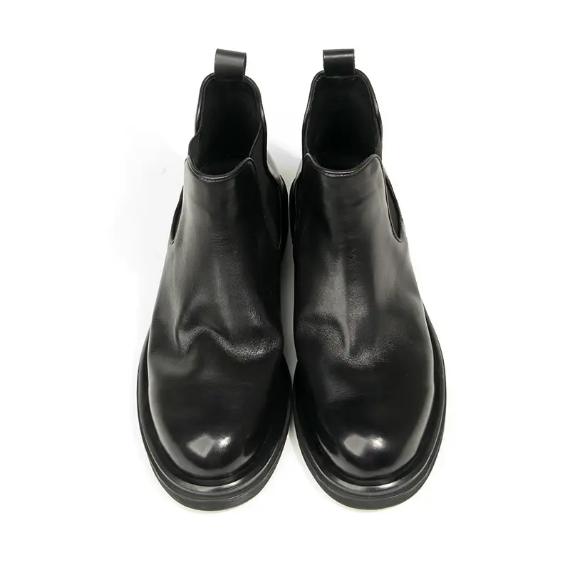 New Handmade Men Real Cow Leather Shoes Men Ankle Boots Autumn Winter Luxury Vintage British Tooling Chlesea Boots Platform Boot
