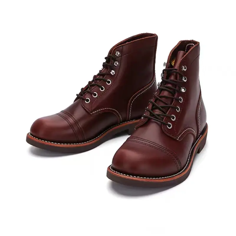 Handmade Goodyear 8111 Top Vintage British Men Ankle Boots Autumn Winter Cow Leather Shoes Luxury Tooling Desert Motorcycle Boot