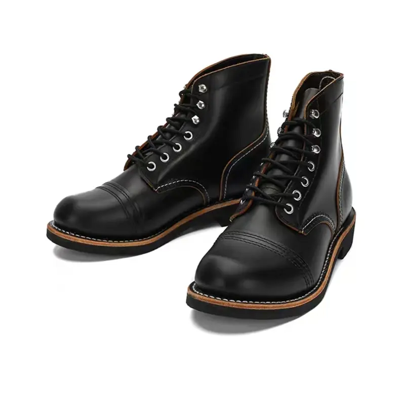 Handmade Goodyear 8111 Top Vintage British Men Ankle Boots Autumn Winter Cow Leather Shoes Luxury Tooling Desert Motorcycle Boot