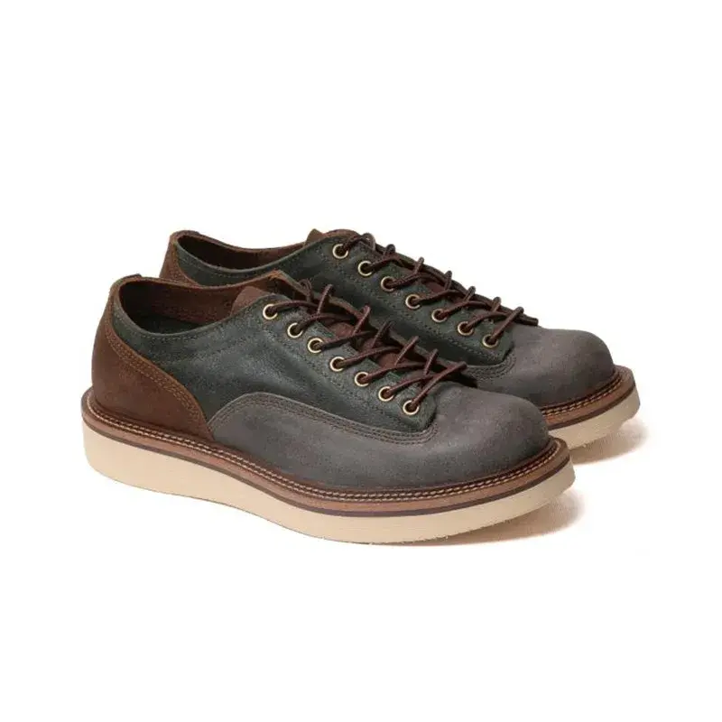 New Handmade Designer Men Casual Shoes Vintage British Cow Leather Ankle Boots Tooling Round Toe Motorcycle Boots Platform Boots