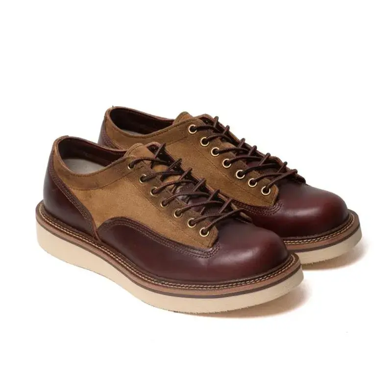 New Handmade Designer Men Casual Shoes Vintage British Cow Leather Ankle Boots Tooling Round Toe Motorcycle Boots Platform Boots