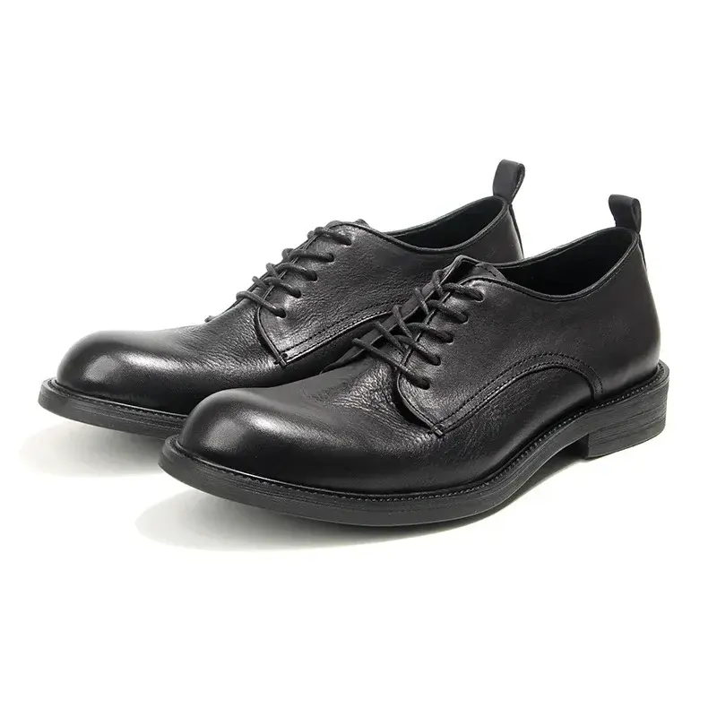 Fashion Ankle Boots British Men Shoes Handmade Cow Leather Designer Shoes Formal Dress Loafers Business Wedding Oxfords Lace-up