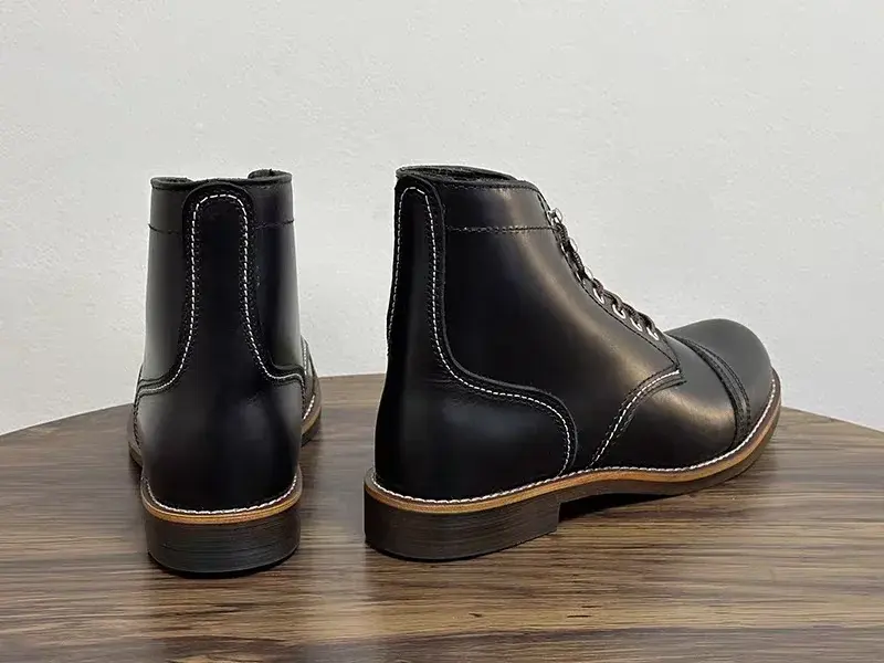 Handmade High Quality Autumn Winter Men Platform Casual Shoes Vintage British Tooling Ankle Boots Outdoor Wing Motorcycle Boots