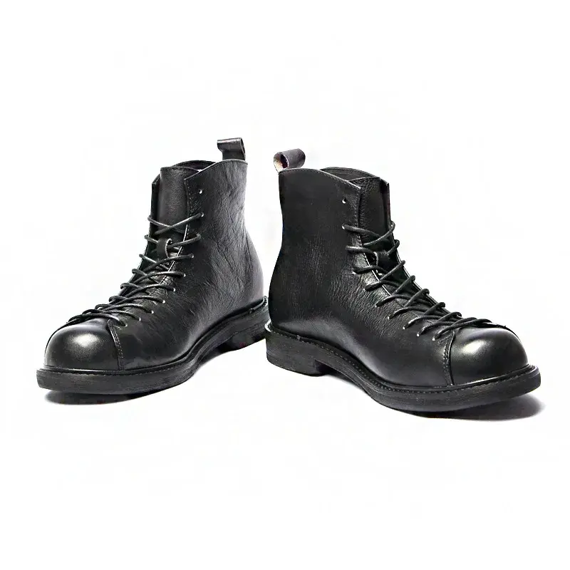 Handmade Autumn Winter Luxury British Men Ankle Boots Top Quality Wings Cow Leather Shoes Tooling Outdoor Desert Motorcycle Boot