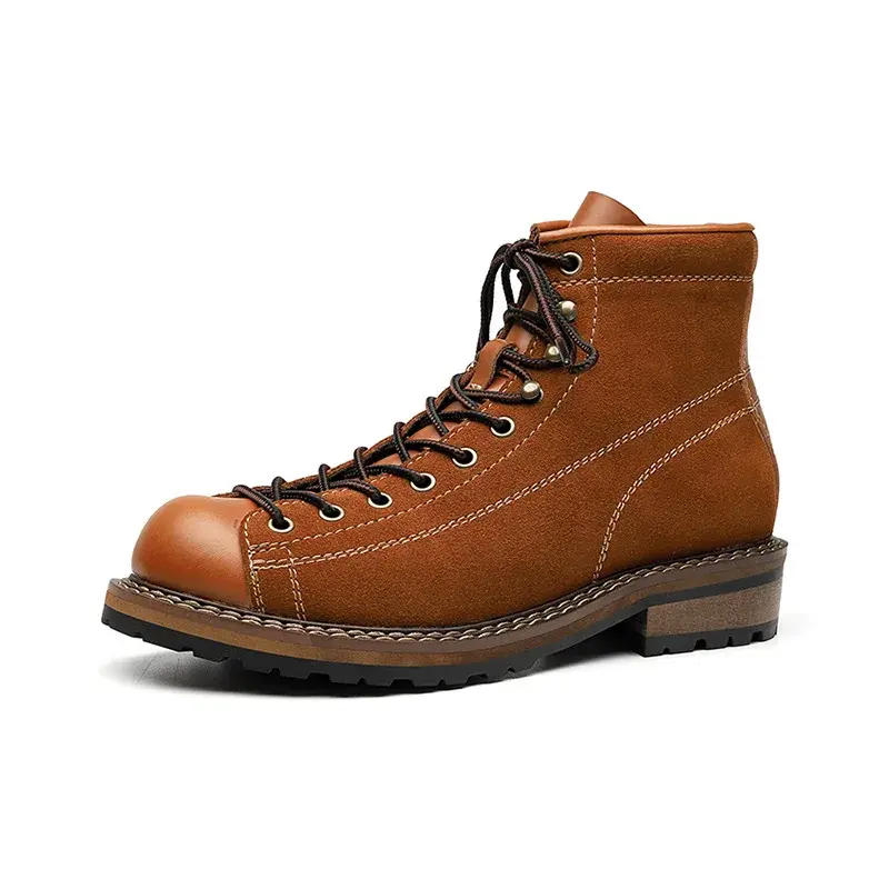 Men Ankle Boots Handmade Vintage British Dress Leather Shoes Autumn Winter Tooling Desert Boots Outdoor Work Motorcycle Boots