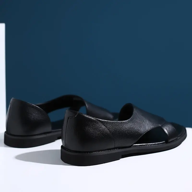 2025 Fashion Big Size Men Shoes Vietnam Slippers Genuine Leather Vintage Beach Sandals Travel Men Sandals Summer Flats Flip Flop