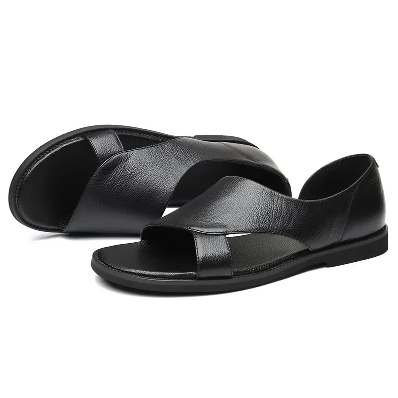 2025 Fashion Big Size Men Shoes Vietnam Slippers Genuine Leather Vintage Beach Sandals Travel Men Sandals Summer Flats Flip Flop