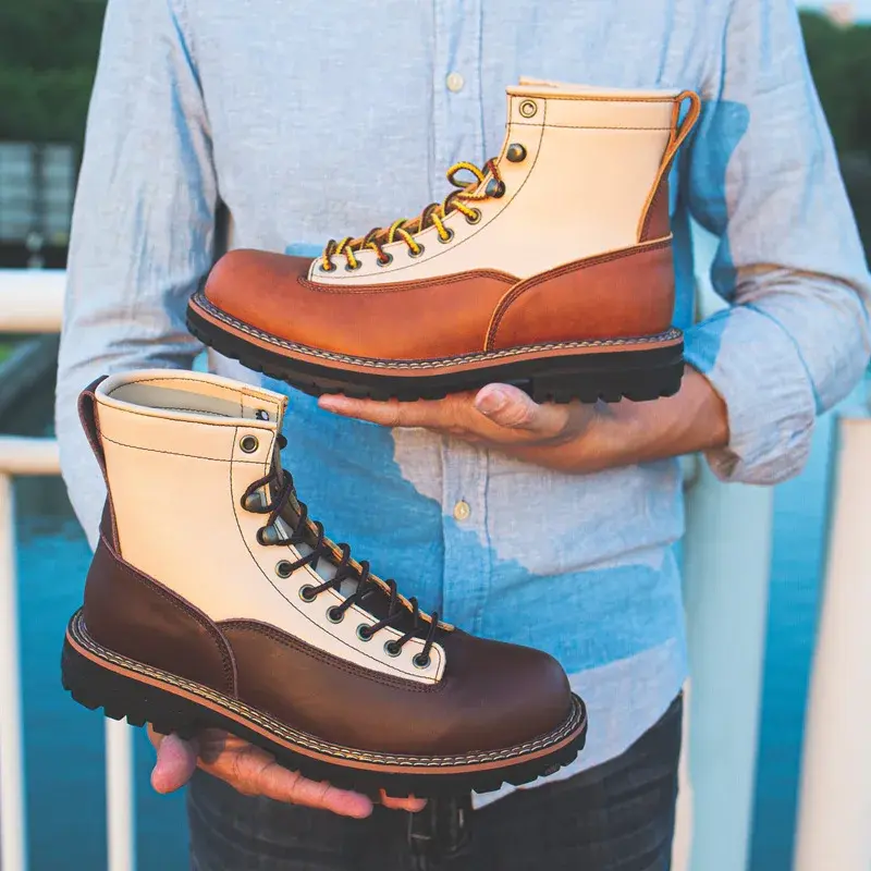 Handmade Autumn Winter Vintage Men Casual Shoes Real Cow Leather Tooling Ankle Boots British Outdoor Work Desert Motorcycle Boot