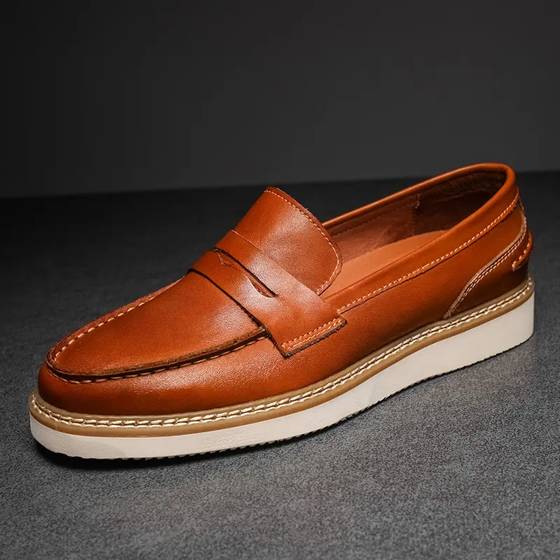 Yomior Breathable Men Casual Shoes Handmade High Quality Cow Leather British Loafers Spring Autumn Luxury Shoes Flats Slip-On