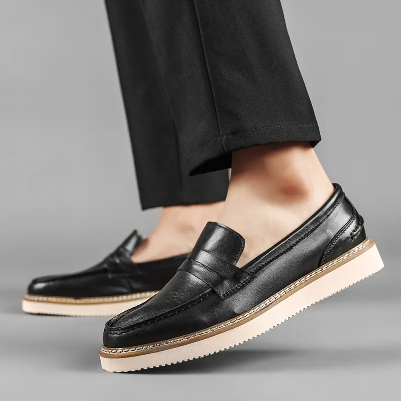 Yomior Breathable Men Casual Shoes Handmade High Quality Cow Leather British Loafers Spring Autumn Luxury Shoes Flats Slip-On