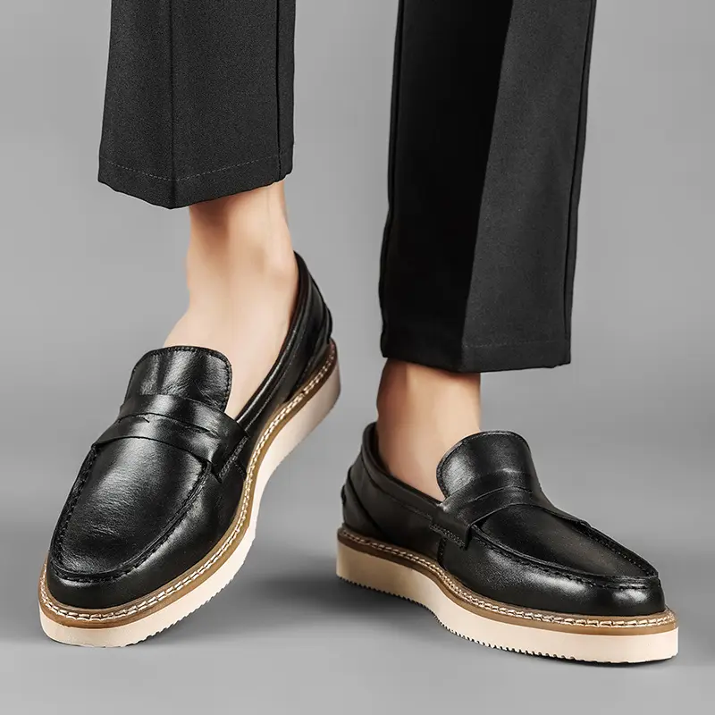 Yomior Breathable Men Casual Shoes Handmade High Quality Cow Leather British Loafers Spring Autumn Luxury Shoes Flats Slip-On