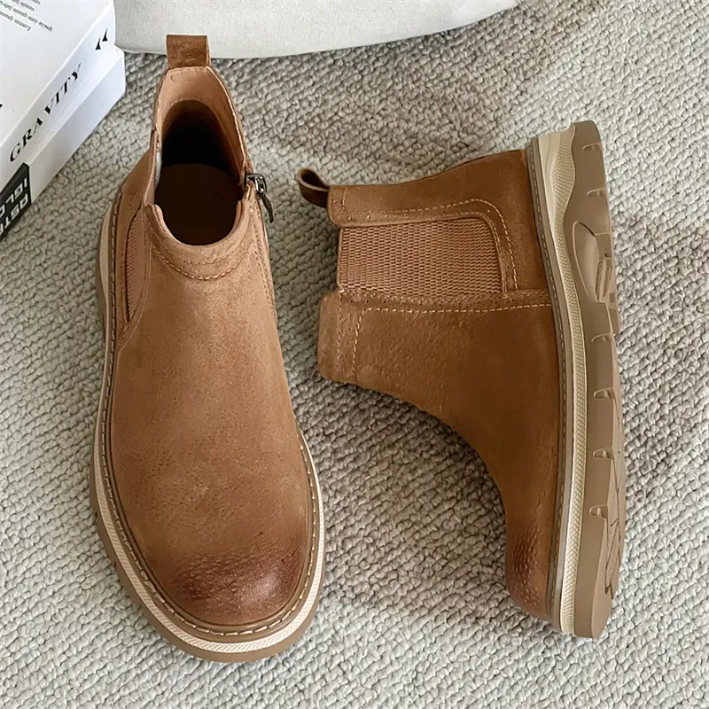 Handmade New High Quality Men Ankle Boots Real Leather Shoes Dress Tooling Boots Vintage British Outdoor Chelsea Boots