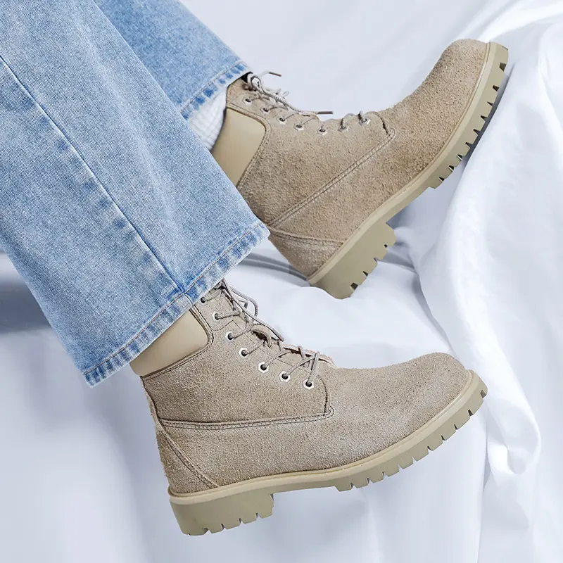 New Vintage British Handmade Men Ankle Boots Dress Leather Shoes Outdoor Business Tooling Boot Motorcycle Boots Platform Boots