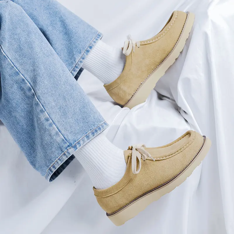 Vintage British High Quality Luxury Men Casual Shoes Cow Suede Leather Dress Loafers Business Loafers Sneakers Designer Shoes