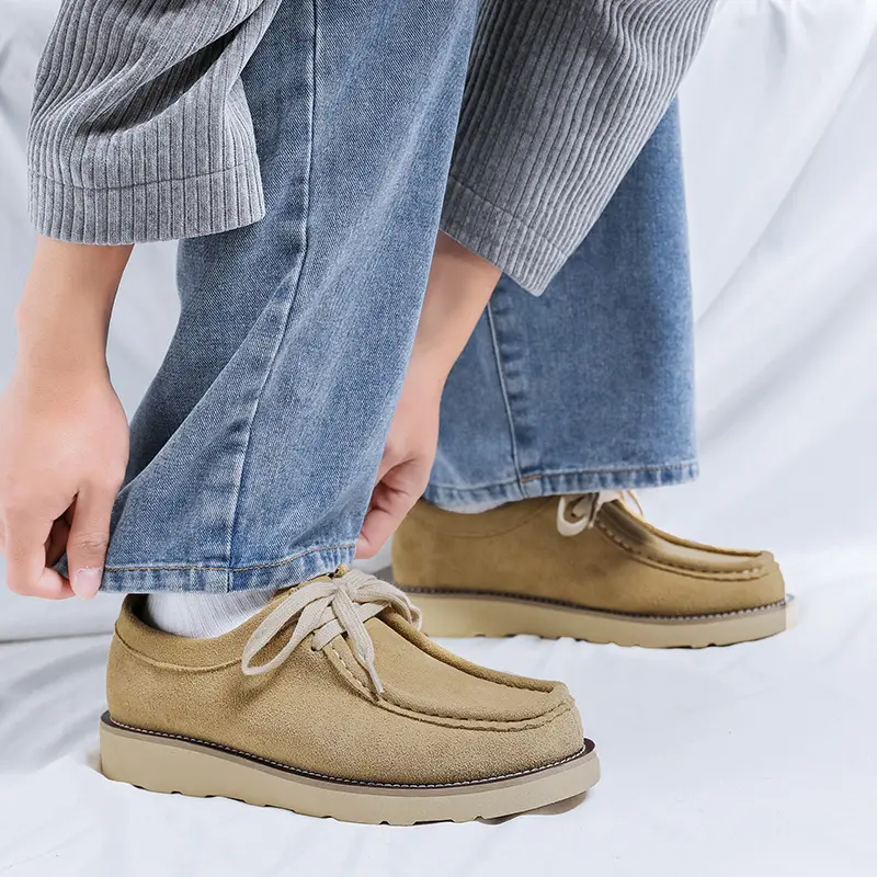 Vintage British High Quality Luxury Men Casual Shoes Cow Suede Leather Dress Loafers Business Loafers Sneakers Designer Shoes