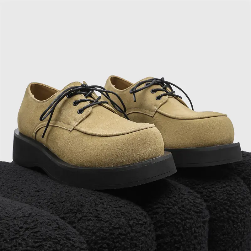 Autumn Winter Vintage British Men Dress Leather Shoes Luxury Black Business Formal Loafers Height Increasing Shoes Sneakers