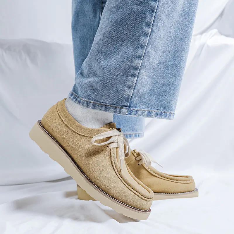 Vintage British High Quality Luxury Men Casual Shoes Cow Suede Leather Dress Loafers Business Loafers Sneakers Designer Shoes