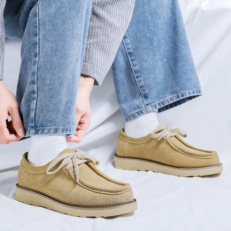Vintage British High Quality Luxury Men Casual Shoes Cow Suede Leather Dress Loafers Business Loafers Sneakers Designer Shoes