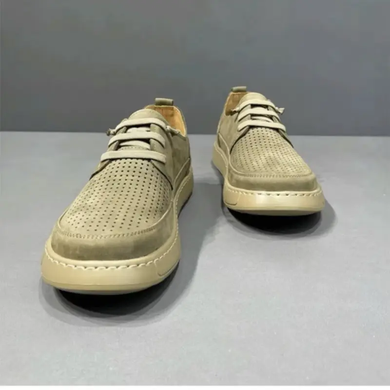 New Summer Fashion Men Casual Shoes Real Cow Leather British Dress Loafers Fashion Flats Breathable Business Sneakers