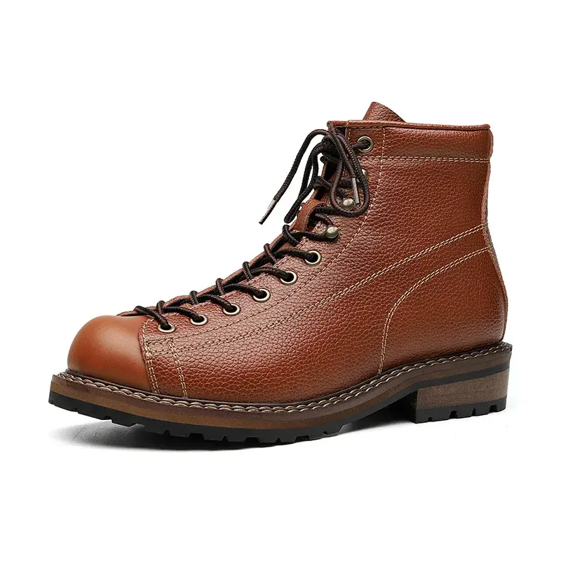 new Vintage Luxury Autumn Winter Men Ankle Boots Handmade Dress Leather Shoes Wedding Work Desert Boots Motorcycle Boot Military