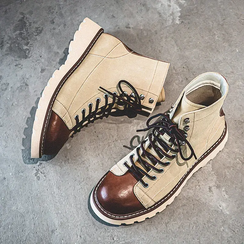 Handmade Autumn Winter New British Business Men Casual Leather Shoes Dress Cow Suede Ankle Boots Tooling Outdoor Desert Boots