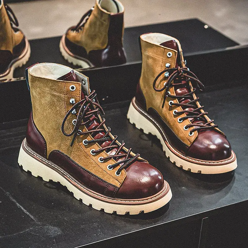 Handmade Autumn Winter New British Business Men Casual Leather Shoes Dress Cow Suede Ankle Boots Tooling Outdoor Desert Boots