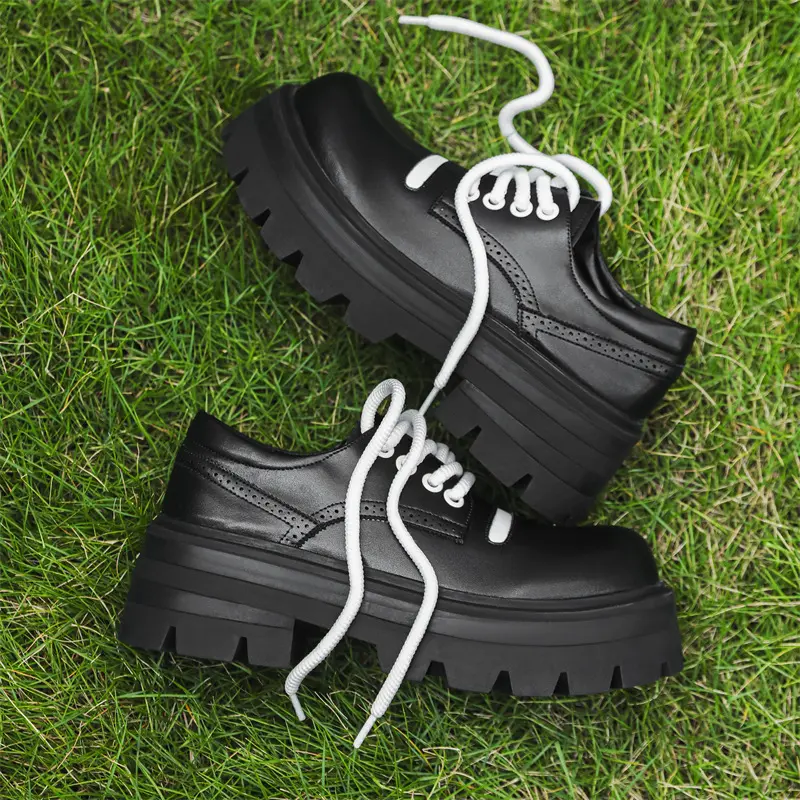 New Breathable Height Increasing Men Black Leather Shoes Vintage British Luxury Designer Shoes Men Loafers Shoes Zapatos