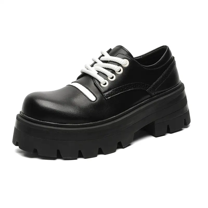 New Breathable Height Increasing Men Black Leather Shoes Vintage British Luxury Designer Shoes Men Loafers Shoes Zapatos
