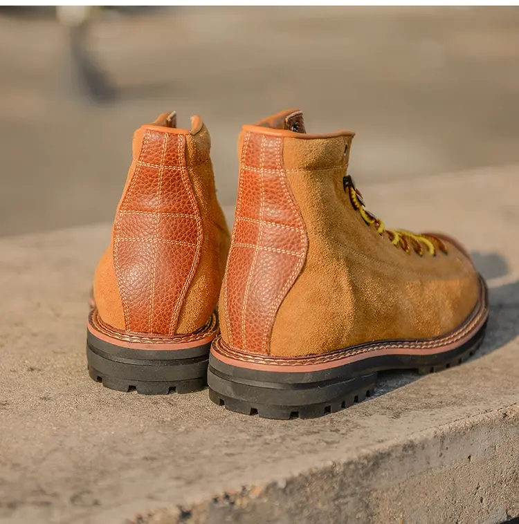 New High Quality Handmade Men Ankle Boots Cow Suede Real Leather Shoes Outdoor Tooling Business Boots Wedding Motorcycle Boot