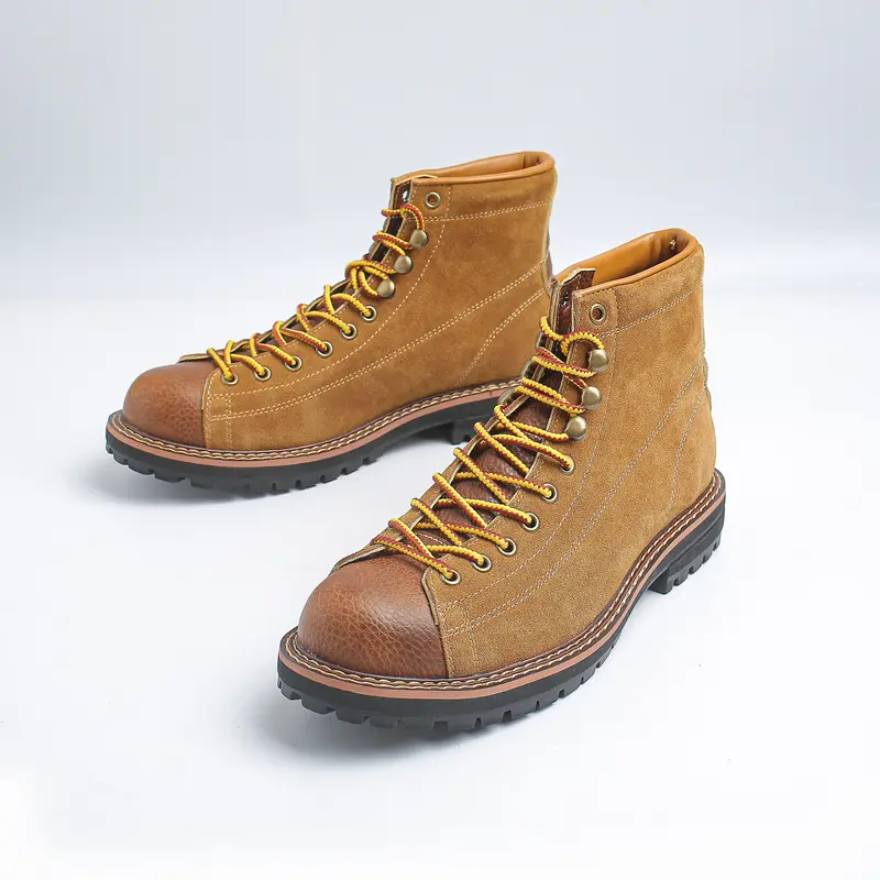 New High Quality Handmade Men Ankle Boots Cow Suede Real Leather Shoes Outdoor Tooling Business Boots Wedding Motorcycle Boot