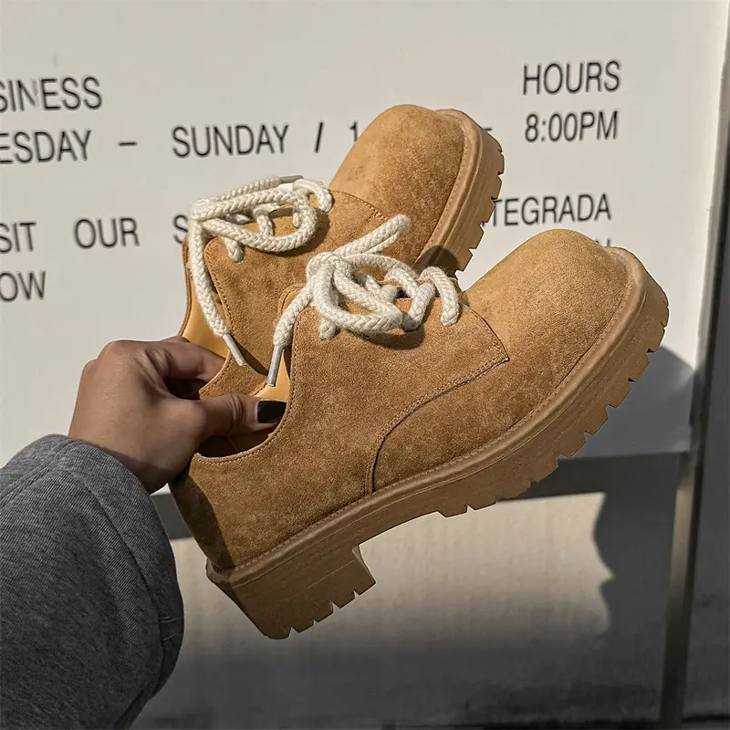 Vintage Spring Autumn Men Tooling Ankle Boots Casual Leather Shoes Breathable Height Increasing Business Wedding Loafers