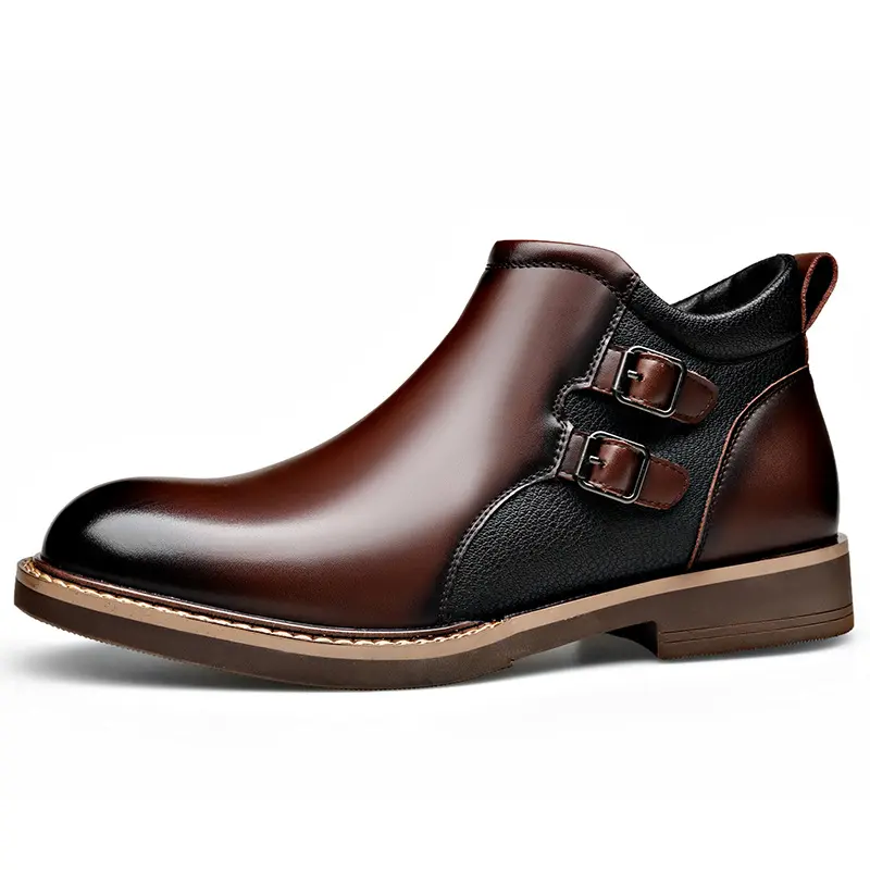 Handmade Men Autumn Winter New Ankle Boots Vintage British Leather Shoes Tooling Outdoor Chelsea Boots Platform Boots Business