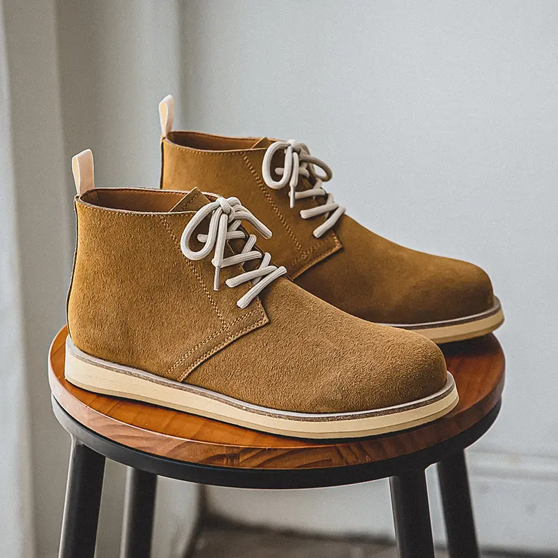 Handmade Men Luxury Fashion Men Boots Cow Suede Leather Shoes Autumn Winter Dress Tooling Ankle Boots Outdoor Chelsea Boots