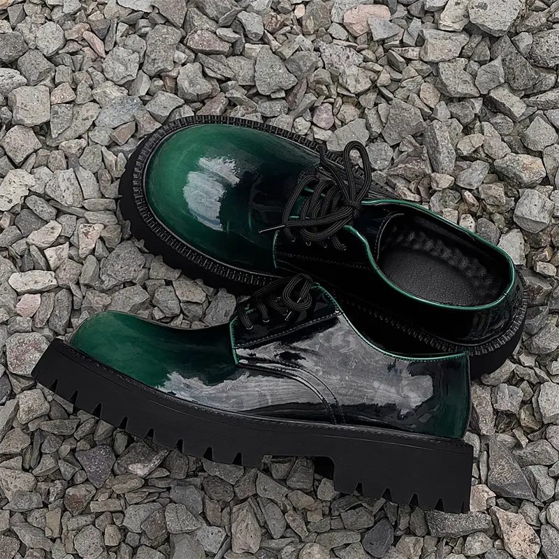 Breathable Height Increasing Sneakers Men Zapatos Spring Fashion British Men Leather Shoes Tooling Ankle Loafers Dress Wedding